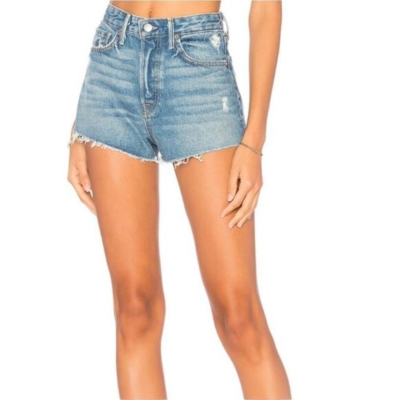 GRLFRND Cindy Psychedelic Shack Jean shorts - Picture 2 of 6